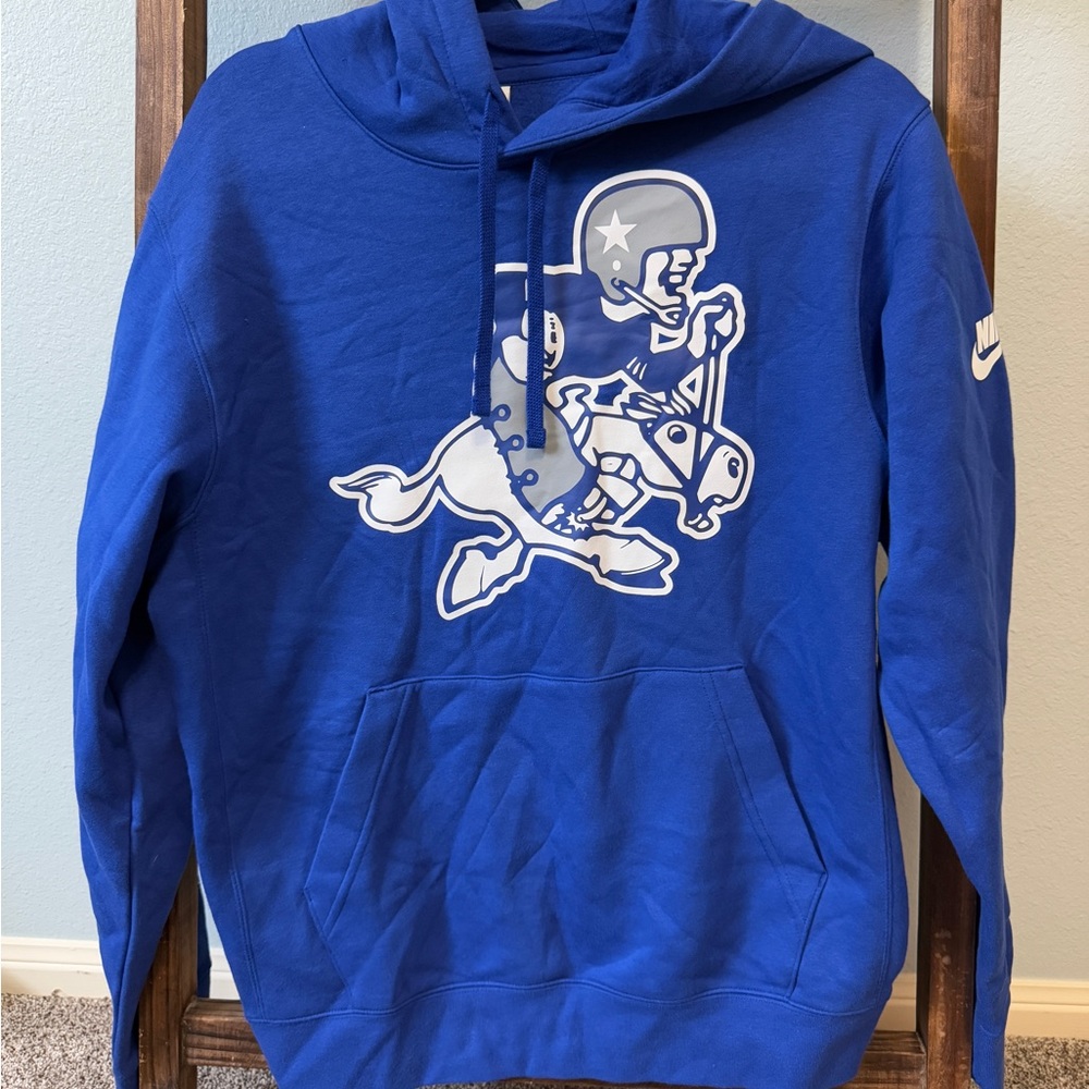 Nike Dallas Cowboys Retro Men's Royal Blue Hoodie with Fun Graphic